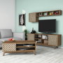 Hanah Home Conjunto de muebles de salón chevron Nogal y crema